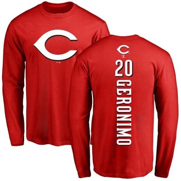 Men's Cincinnati Reds Cesar Geronimo ＃20 Backer Long Sleeve T-Shirt - Red