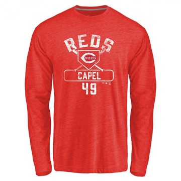 Men's Cincinnati Reds Conner Capel ＃49 Base Runner Long Sleeve T-Shirt - Red