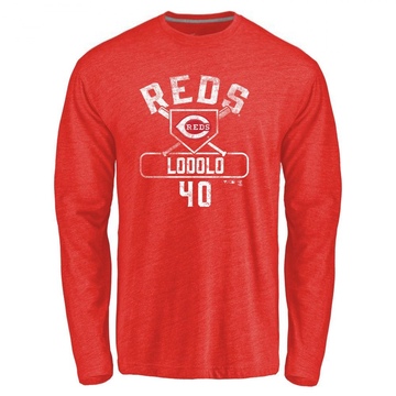 Men's Cincinnati Reds Nick Lodolo ＃40 Base Runner Long Sleeve T-Shirt - Red