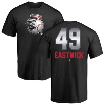 Men's Cincinnati Reds Rawly Eastwick ＃49 Midnight Mascot T-Shirt - Black