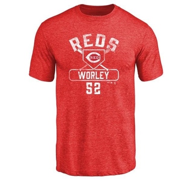 Men's Cincinnati Reds Vance Worley ＃52 Base Runner T-Shirt - Red