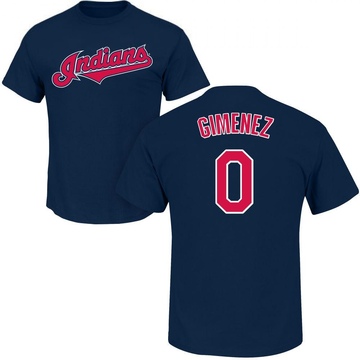 Men's Cleveland Guardians Andres Gimenez ＃0 Roster Name & Number T-Shirt - Navy