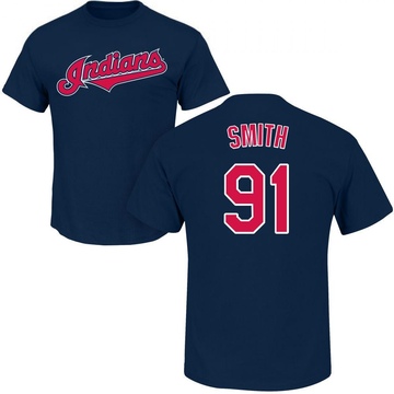 Men's Cleveland Guardians Cade Smith ＃91 Roster Name & Number T-Shirt - Navy