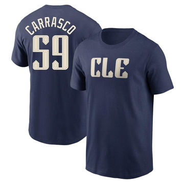Men's Cleveland Guardians Carlos Carrasco ＃59 2024 City Connect T-Shirt - Navy