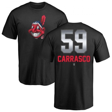 Men's Cleveland Guardians Carlos Carrasco ＃59 Midnight Mascot T-Shirt - Black