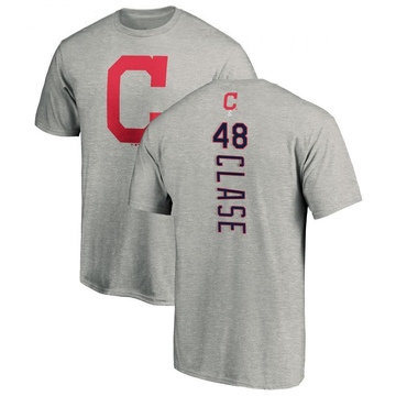 Men's Cleveland Guardians Emmanuel Clase ＃48 Backer T-Shirt Ash