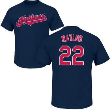 Men's Cleveland Guardians Josh Naylor ＃22 Roster Name & Number T-Shirt - Navy