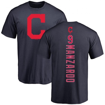 Men's Cleveland Guardians Kyle Manzardo ＃9 Backer T-Shirt - Navy