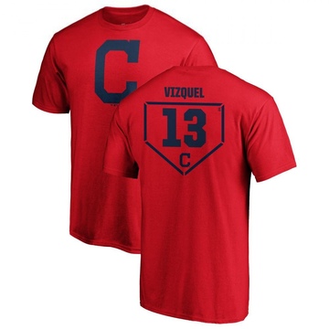Men's Cleveland Guardians Omar Vizquel ＃13 RBI T-Shirt - Red
