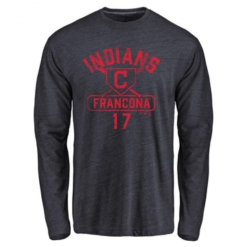 Men's Cleveland Guardians Terry Francona ＃17 Base Runner Long Sleeve T-Shirt - Navy