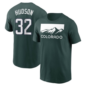Men's Colorado Rockies Dakota Hudson ＃32 2022 City Connect Name & Number T-Shirt - Green