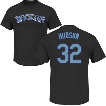 Men's Colorado Rockies Dakota Hudson ＃32 Roster Name & Number T-Shirt - Black