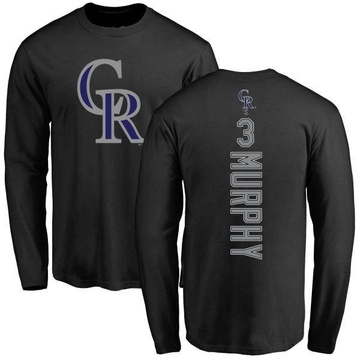 Men's Colorado Rockies Dale Murphy ＃3 Backer Long Sleeve T-Shirt - Black