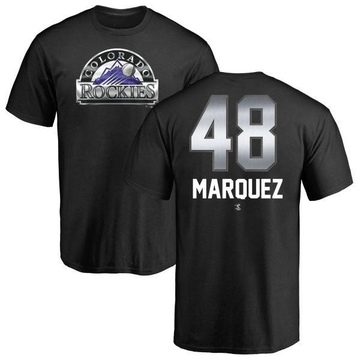Men's Colorado Rockies German Marquez ＃48 Midnight Mascot T-Shirt - Black
