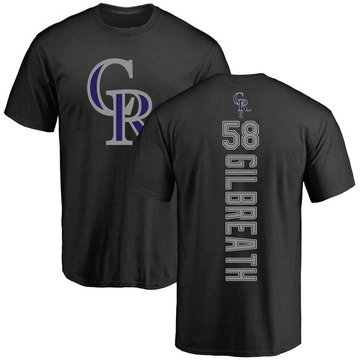Men's Colorado Rockies Lucas Gilbreath ＃58 Backer T-Shirt - Black