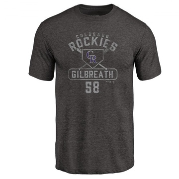 Men's Colorado Rockies Lucas Gilbreath ＃58 Base Runner T-Shirt - Black