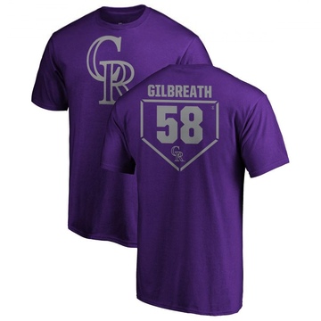 Men's Colorado Rockies Lucas Gilbreath ＃58 RBI T-Shirt - Purple