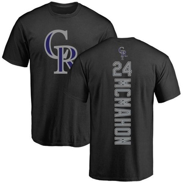 Men's Colorado Rockies Ryan McMahon ＃24 Backer T-Shirt - Black