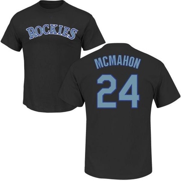 Men's Colorado Rockies Ryan McMahon ＃24 Roster Name & Number T-Shirt - Black