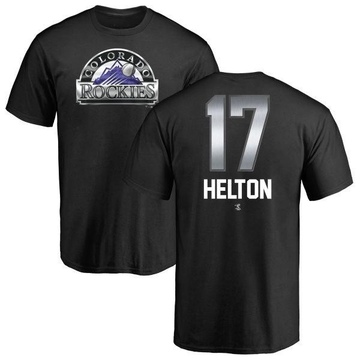 Men's Colorado Rockies Todd Helton ＃17 Midnight Mascot T-Shirt - Black