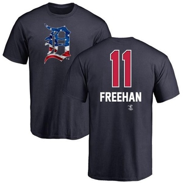 Men's Detroit Tigers Bill Freehan ＃11 Name and Number Banner Wave T-Shirt - Navy