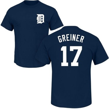 Men's Detroit Tigers Grayson Greiner ＃17 Roster Name & Number T-Shirt - Navy