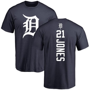Men's Detroit Tigers JaCoby Jones ＃21 Backer T-Shirt - Navy