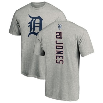 Men's Detroit Tigers JaCoby Jones ＃21 Backer T-Shirt Ash