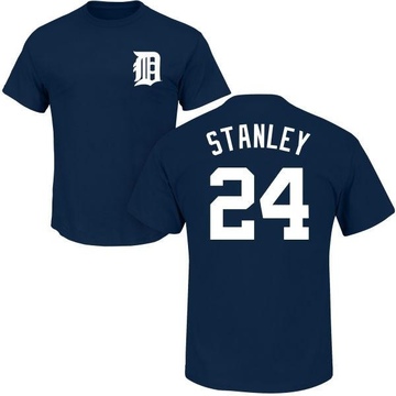 Men's Detroit Tigers Mickey Stanley ＃24 Roster Name & Number T-Shirt - Navy