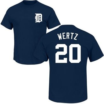Men's Detroit Tigers Vic Wertz ＃20 Roster Name & Number T-Shirt - Navy