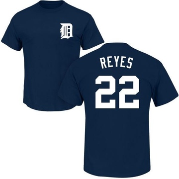 Men's Detroit Tigers Victor Reyes ＃22 Roster Name & Number T-Shirt - Navy