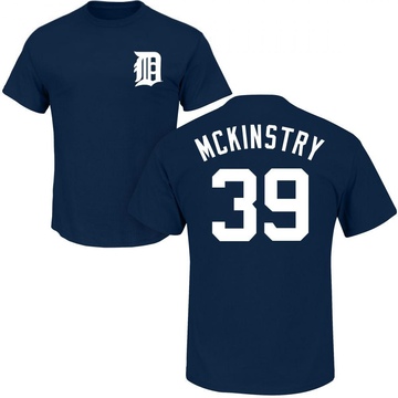 Men's Detroit Tigers Zach McKinstry ＃39 Roster Name & Number T-Shirt - Navy