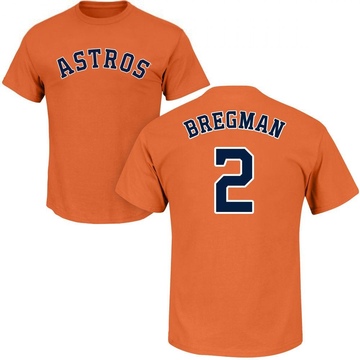 Men's Houston Astros Alex Bregman ＃2 Roster Name & Number T-Shirt - Orange