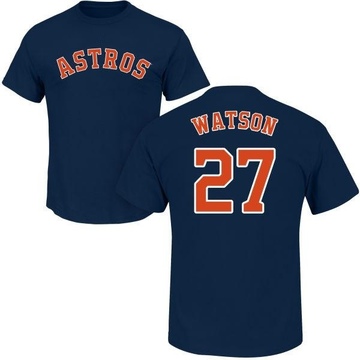 Men's Houston Astros Bob Watson ＃27 Roster Name & Number T-Shirt - Navy