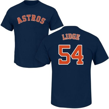 Men's Houston Astros Brad Lidge ＃54 Roster Name & Number T-Shirt - Navy