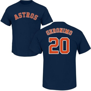 Men's Houston Astros Cesar Geronimo ＃20 Roster Name & Number T-Shirt - Navy