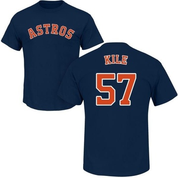 Men's Houston Astros Darryl Kile ＃57 Roster Name & Number T-Shirt - Navy