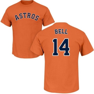 Men's Houston Astros Derek Bell ＃14 Roster Name & Number T-Shirt - Orange