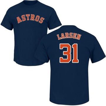 Men's Houston Astros Don Larsen ＃31 Roster Name & Number T-Shirt - Navy