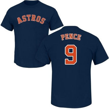 Men's Houston Astros Hunter Pence ＃9 Roster Name & Number T-Shirt - Navy