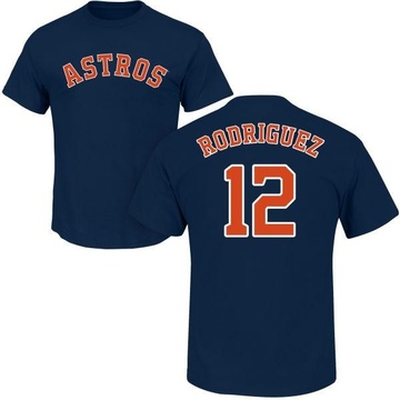 Men's Houston Astros Ivan Rodriguez ＃12 Roster Name & Number T-Shirt - Navy