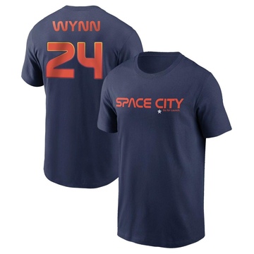 Men's Houston Astros Jimmy Wynn ＃24 2022 City Connect Name & Number T-Shirt - Navy