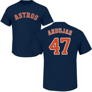 Men's Houston Astros Joaquin Andujar ＃47 Roster Name & Number T-Shirt - Navy