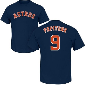 Men's Houston Astros Joe Pepitone ＃9 Roster Name & Number T-Shirt - Navy