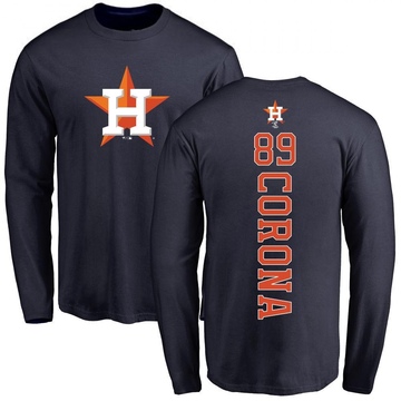 Men's Houston Astros Kenedy Corona ＃89 Backer Long Sleeve T-Shirt - Navy