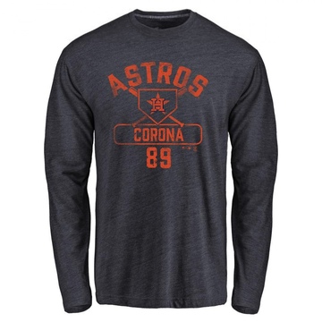 Men's Houston Astros Kenedy Corona ＃89 Base Runner Long Sleeve T-Shirt - Navy
