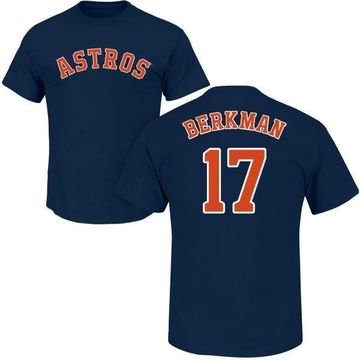Men's Houston Astros Lance Berkman ＃17 Roster Name & Number T-Shirt - Navy
