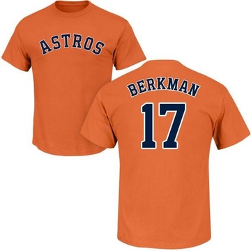 Men's Houston Astros Lance Berkman ＃17 Roster Name & Number T-Shirt - Orange