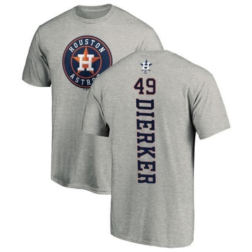 Men's Houston Astros Larry Dierker ＃49 Backer T-Shirt Ash