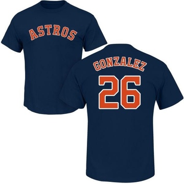 Men's Houston Astros Luis Gonzalez ＃26 Roster Name & Number T-Shirt - Navy